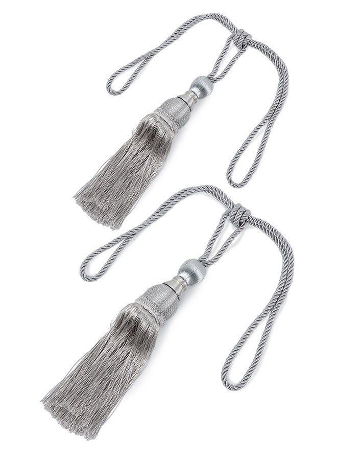 Tassel and ball-shaped curtain ties 1 pair - Image 1