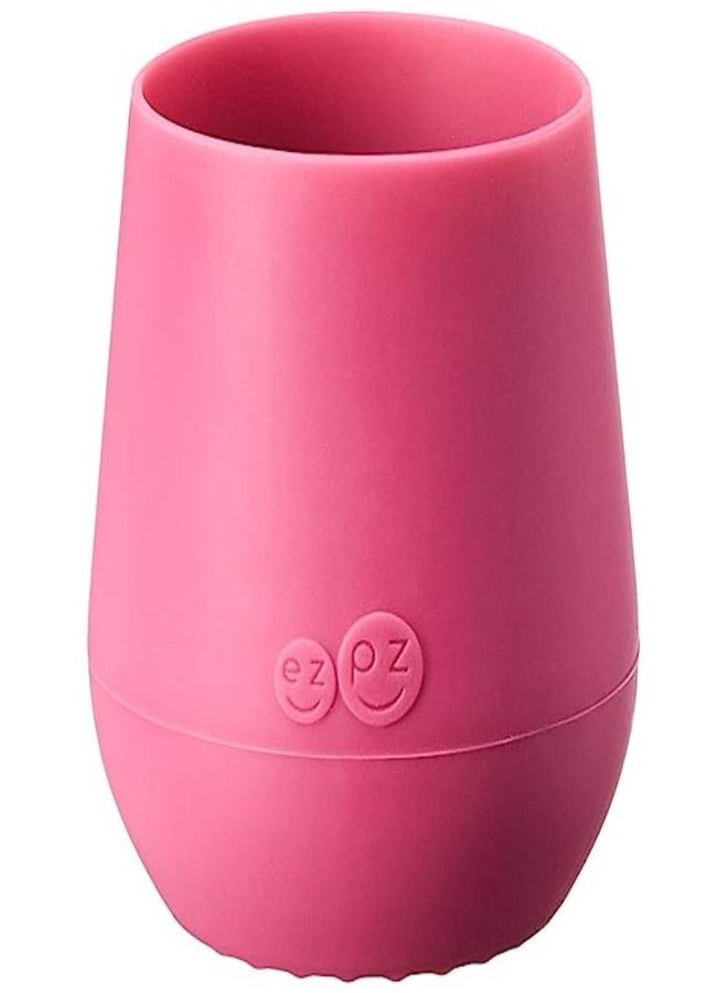 ezpz Tiny Cup - 100% Silicone Drinking Training Open Cup for Baby/Infants - Designed by a Pediatric Feeding Specialist - Soft Non-Slip Grip - Weighted Base & Tactile Bumps - 59 ml, 4 Months+ (Pink) - Image 1