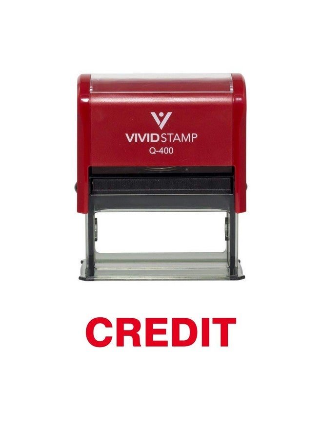 Vivid Stamp Credit Self Inking Rubber Stamp (Red Ink) - X-Large
