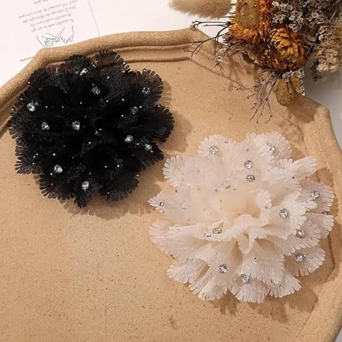 Melodio 2PCS Chiffon Flower Hair Claw Clip for Women, Large Fabric Floral Hair Accessories, Elegant Non-Slip Jaw Claw for Thick Hair, Stylish Updo Hair Clamp - Image 5