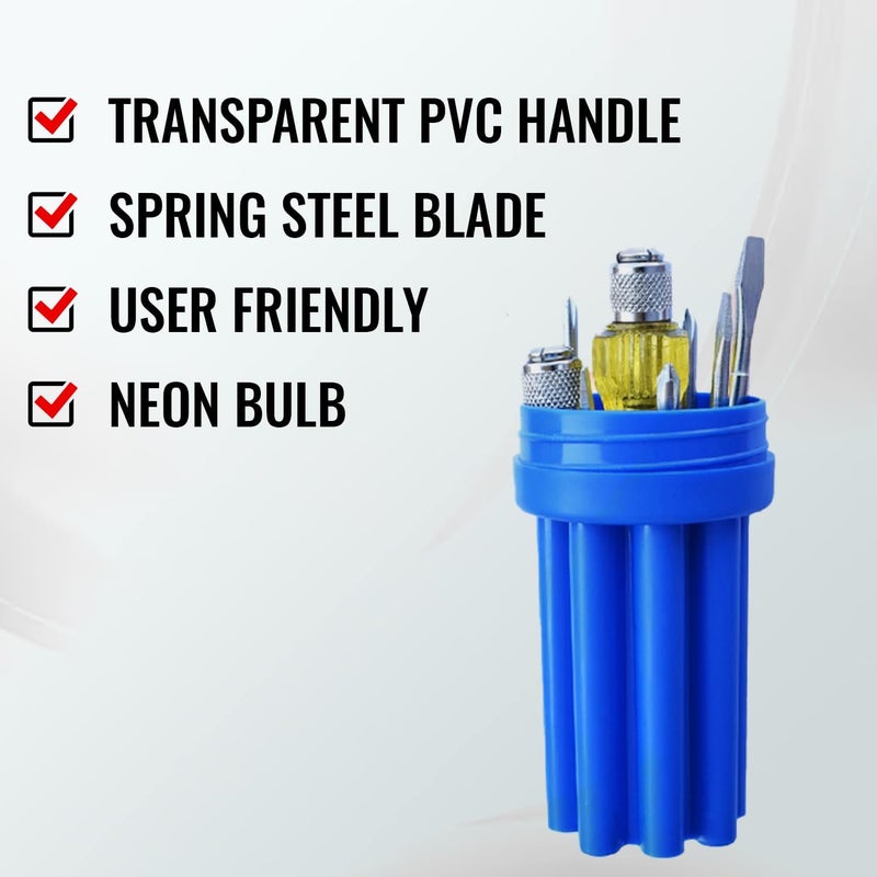 SPARTAN BS-02 8-in-1 Pc Screw Driver Kit With 3 Flat Blades, 3 Phillips Head, 1 Round Poker Bar, Extension Rod| Multi-purpose Tool Set Screwdriver Set (Multicolor) - Image 5