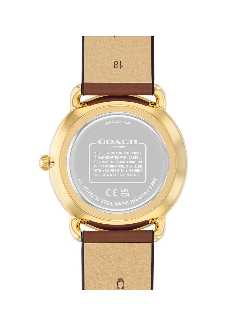 COACH ساعة يد نسائية من الجلد بعقارب دائرية الشكل 14504201 - 36 ملم  - Image 3