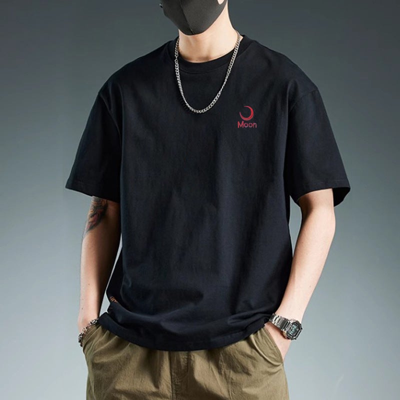 American Trendy Brand Heavyweight 200g Short-Sleeved T-Shirt Men's Ins Summer High Street Versatile Simple Letter Print Top - Image 5