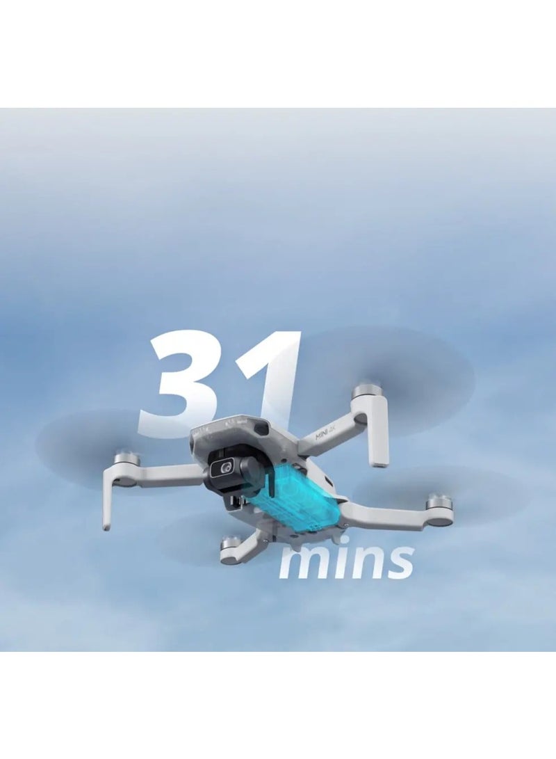Dji World DJI Mini 4K Drone Camera (Standard Kit) – كاميرا 4K UHD، مثبت ميكانيكي ثلاثي المحاور، وزن أقل من 249 جم، مدى نقل فيديو حتى 10 كم، زمن طيران حتى 31 دقيقة، طائرة درون قابلة للطي للمبتدئين وصناع المحتوى - Image 3