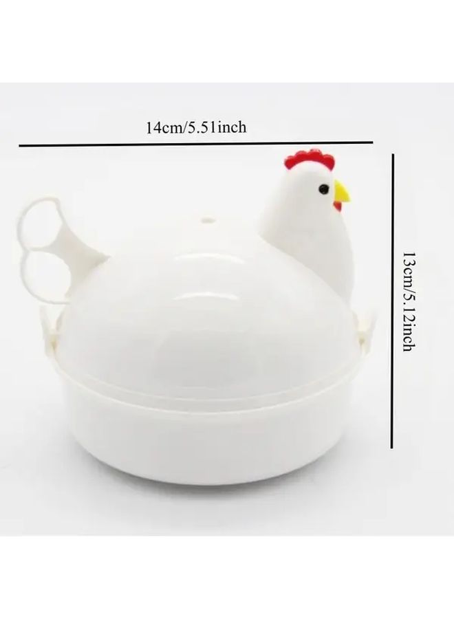White Chicken Egg Steamer Microwave Safe Poacher Easy Clean Durable Reusable - Image 3