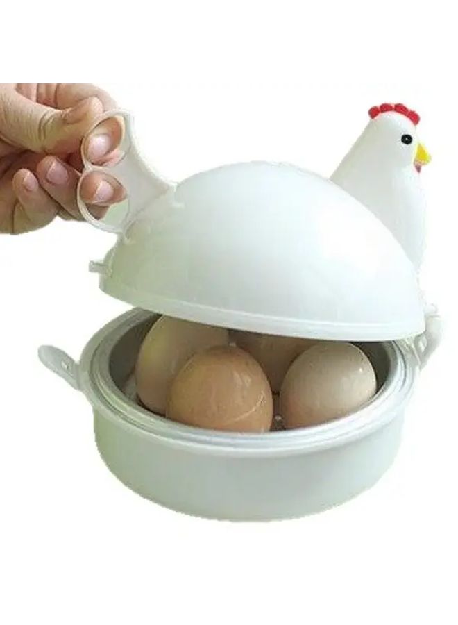 White Chicken Egg Steamer Microwave Safe Poacher Easy Clean Durable Reusable - Image 2