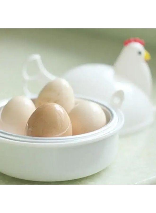 White Chicken Egg Steamer Microwave Safe Poacher Easy Clean Durable Reusable - Image 4