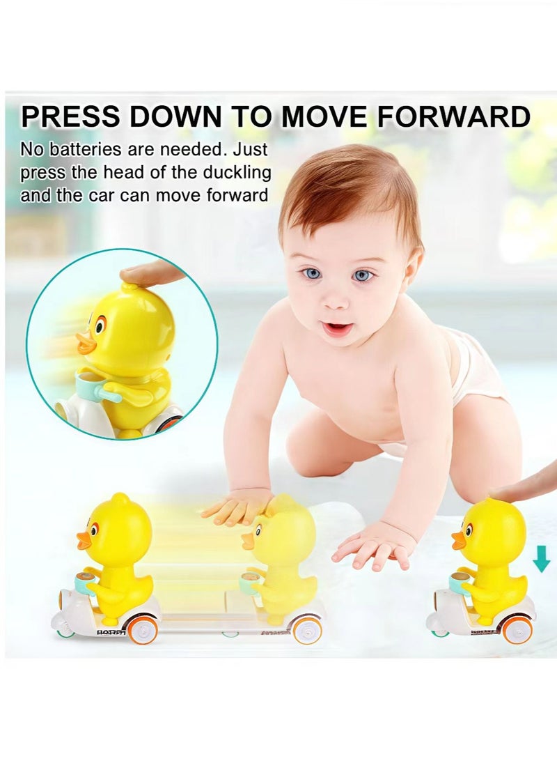 2 animal cartoon cars suitable for children aged 1, 2, and 3, including baby duck toy cars and inertia powered children's toy cars  - Image 2