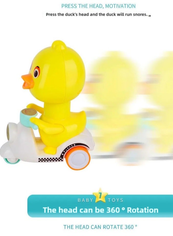 2 animal cartoon cars suitable for children aged 1, 2, and 3, including baby duck toy cars and inertia powered children's toy cars  - Image 4