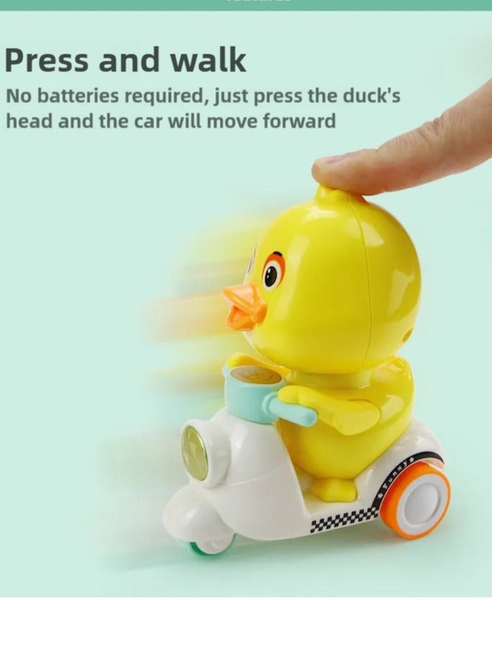 2 animal cartoon cars suitable for children aged 1, 2, and 3, including baby duck toy cars and inertia powered children's toy cars  - Image 5
