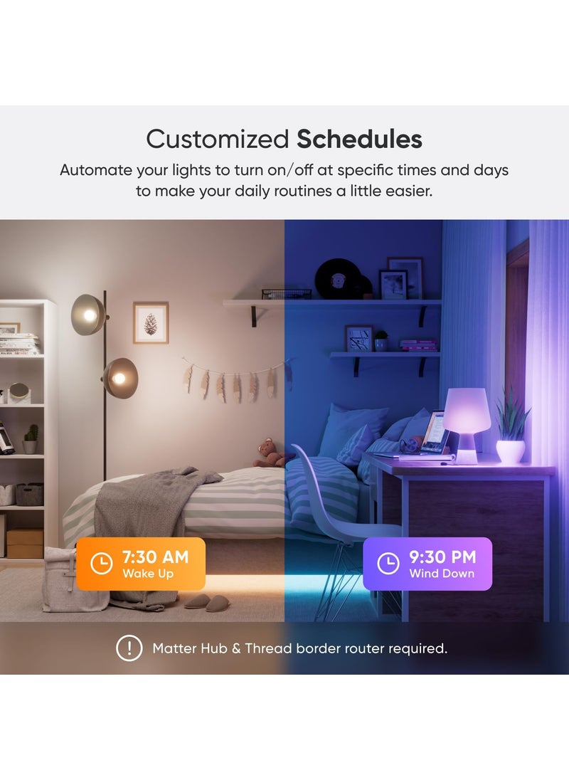 Nanoleaf Nanoleaf Essentials Matter Bluetooth  Thread Smart LED A19 Lightbulb 2PK and Lightstrip 80 Smarter Kit 2m  RGB  Whites Controller App  Voice Control Works with Apple Home Google Home  - Image 3