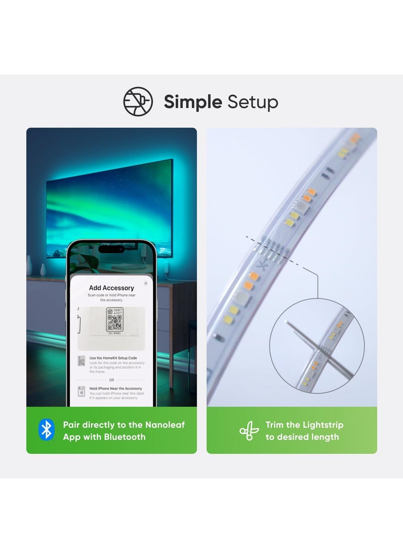 Nanoleaf Nanoleaf Essentials Matter Bluetooth  Thread Smart LED A19 Lightbulb 2PK and Lightstrip 80 Smarter Kit 2m  RGB  Whites Controller App  Voice Control Works with Apple Home Google Home  - Image 5