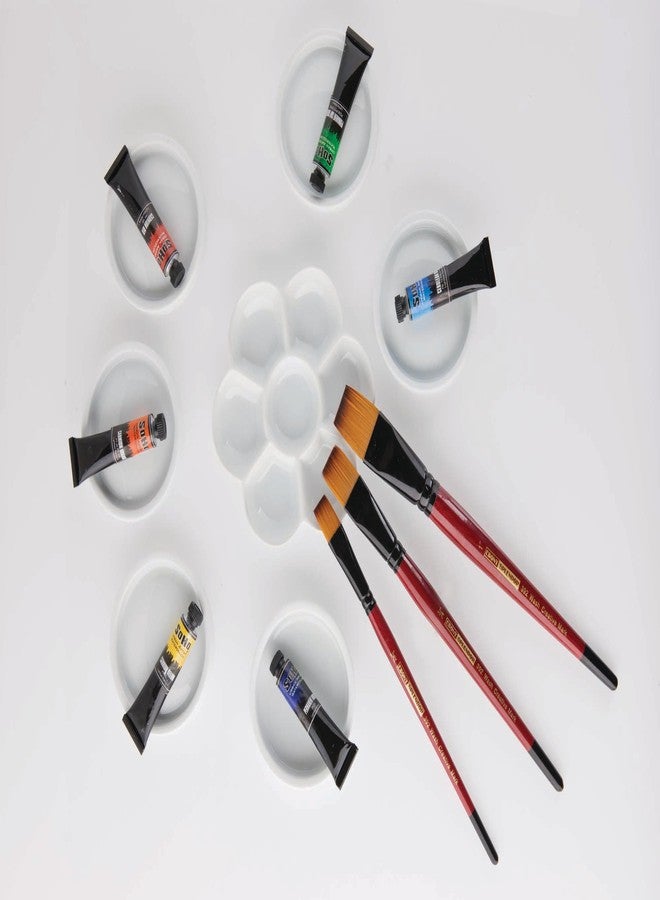 Creative Mark Ebony Splendor Short-Handle Synthetic Sable Paint Brush, Round Set of 7, Teijin Multi-Filament Hair, Handcrafted Synthetic Paint Brushes for Acrylic Painting, Watercolor Painting & More - Image 4