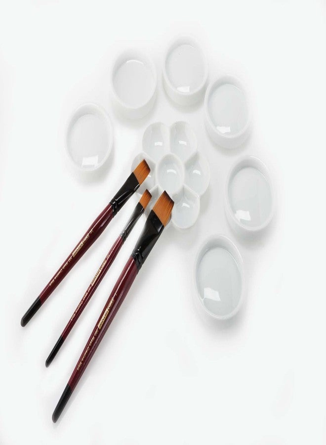 Creative Mark Ebony Splendor Short-Handle Synthetic Sable Paint Brush, Round Set of 7, Teijin Multi-Filament Hair, Handcrafted Synthetic Paint Brushes for Acrylic Painting, Watercolor Painting & More - Image 3