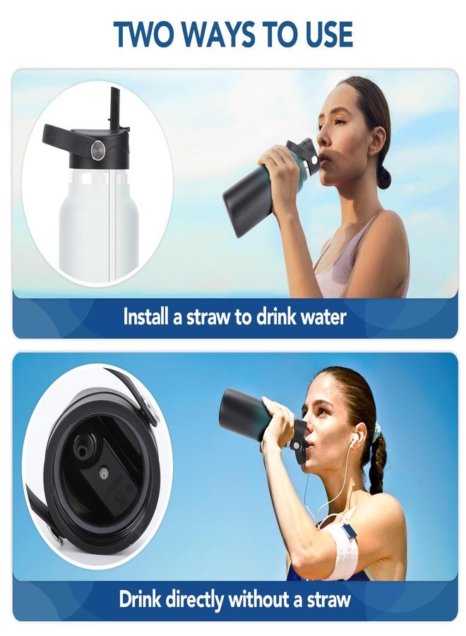SYACOT lids with Straw for Hydroflask Wide Mouth Water Bottle 32oz 40oz, Compatible With Takeya Wide Mouth Bottle, Replacement Cap Straw Cap With Big Nozzle, Lid with Straws and Brush with Flexible Handle﻿ - Image 3