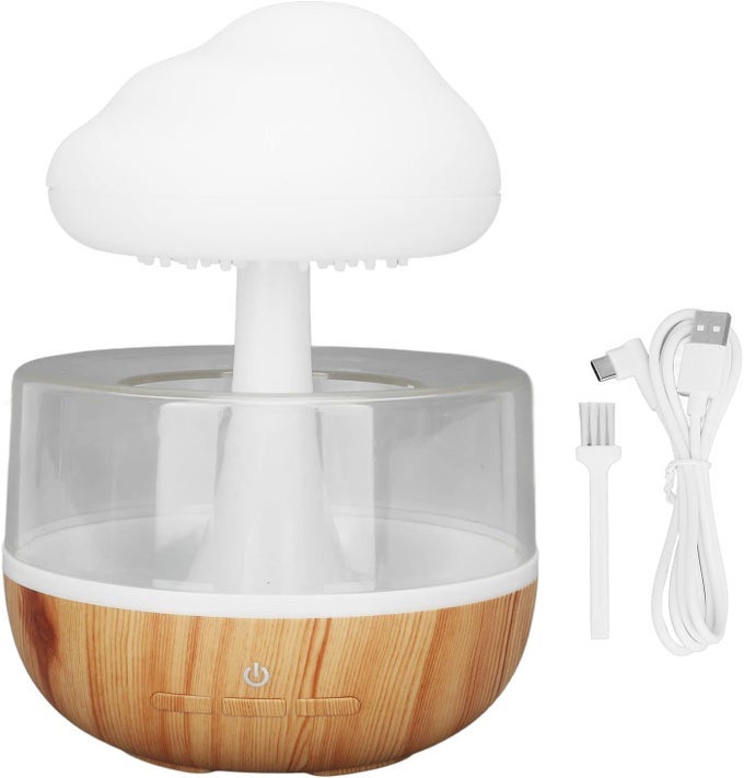 NIGHT LIGHT AROMATHERAPY ESSENTIAL OIL DIFFUSER MICRO HUMIDIFIER DESK FOUNTAIN BEDSIDE SLEEPING RELAXING MOOD WATER DROP SOUND