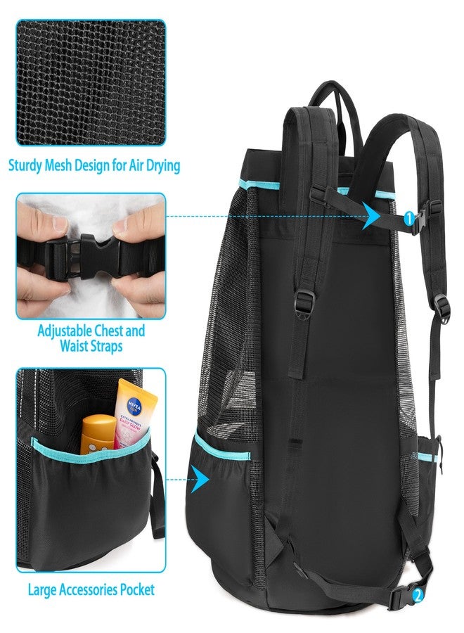 Fasrom Scuba Diving Bag, XL Mesh Dive Bag Backpack for Snorkeling Gear, Mask, Fins, Snorkel, with Shoe Compartment and Wet & Dry Separation, Black(Patent Design, Empty Bag Only) - Image 5