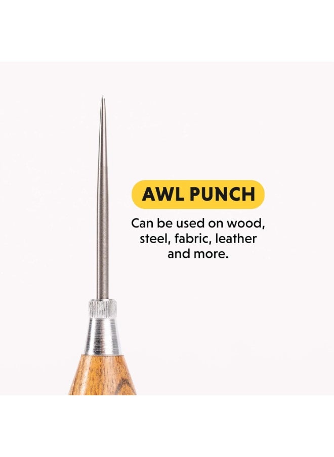 General Tools General Tools Scratch Awl Tool with Hardwood Handle - Scribe, Layout Work, & Piercing Wood - Alloy Steel  - Image 2