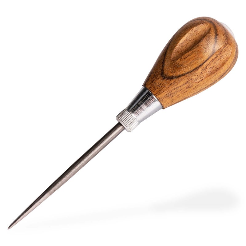 General Tools Scratch Awl Tool with Hardwood Handle - Scribe, Layout Work, & Piercing Wood - Alloy Steel Blade - Image 1