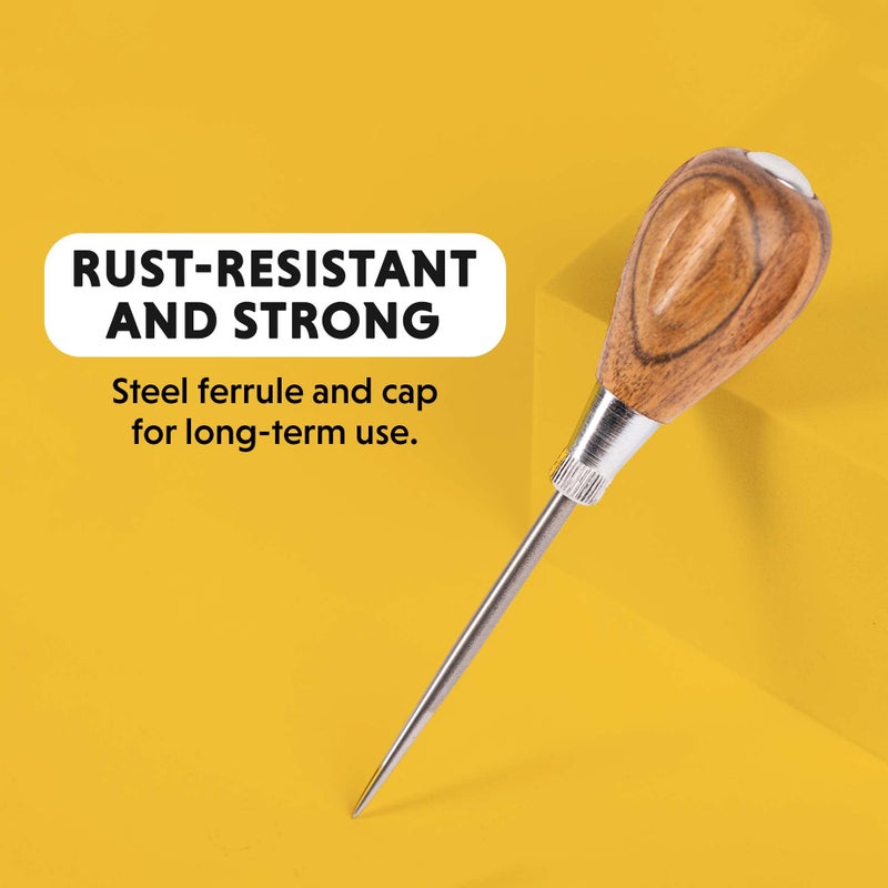 General Tools Scratch Awl Tool with Hardwood Handle - Scribe, Layout Work, & Piercing Wood - Alloy Steel Blade - Image 5