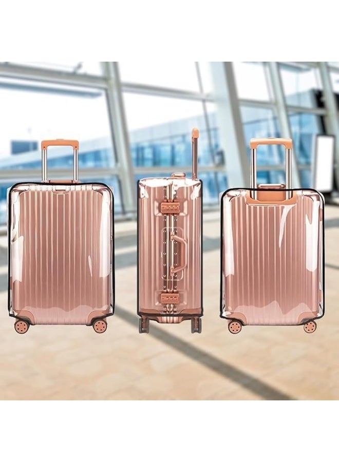 Sylqvxh 3 Pieces Thicken Clear Luggage Cover Protector, Transparent PVC Suitcase Covers for 20 24 28 inch luggage, Waterproof Dust-proof Anti-scratch Travel Sleeve Protector for Wheeled Luggage, Off - Image 2