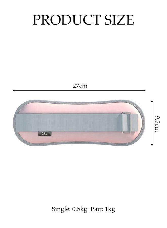 DUNISO 2Pcs Sand Weight Bag Strength Training Weight Set Adjustable Strap Sand Weight Bag for the Arms and Feets Ankle Weight Wrist Weight Straps for Gymnastics, Aerobics, Physical Therapy, Gym Exercise （0.5kg×2） - Image 3