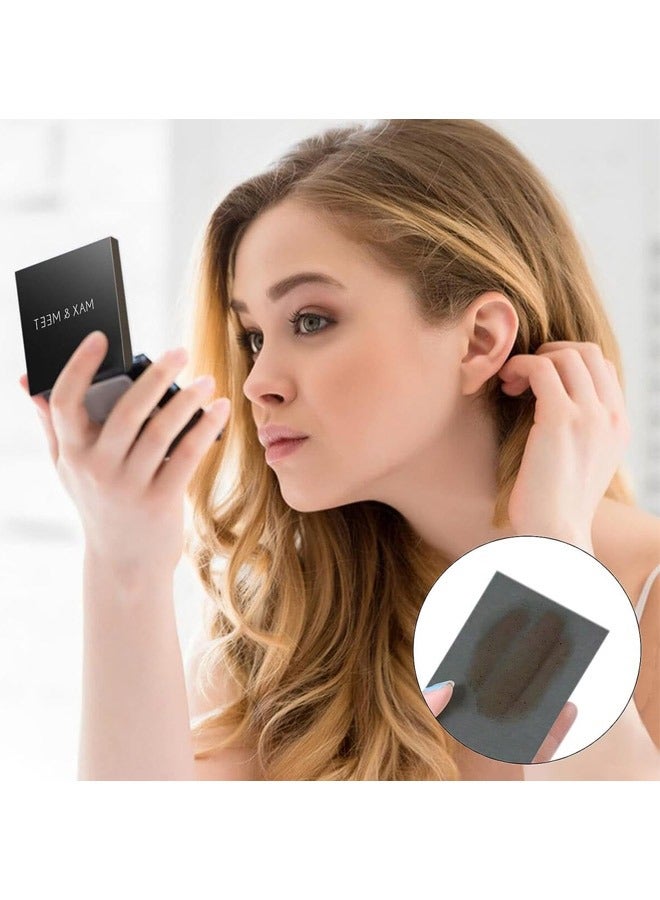 سيوسي 300 قطعة من ورق نشاف زيت الوجه، وأوراق نشاف زيت الكتان مع علبة مرآة وإسفنجة مسحوق للبشرة الدهنية، وأوراق الوجه للتحكم في الزيت، وأوراق ماصة للزيوت للعناية بالبشرة ومستلزمات السفر - Image 2