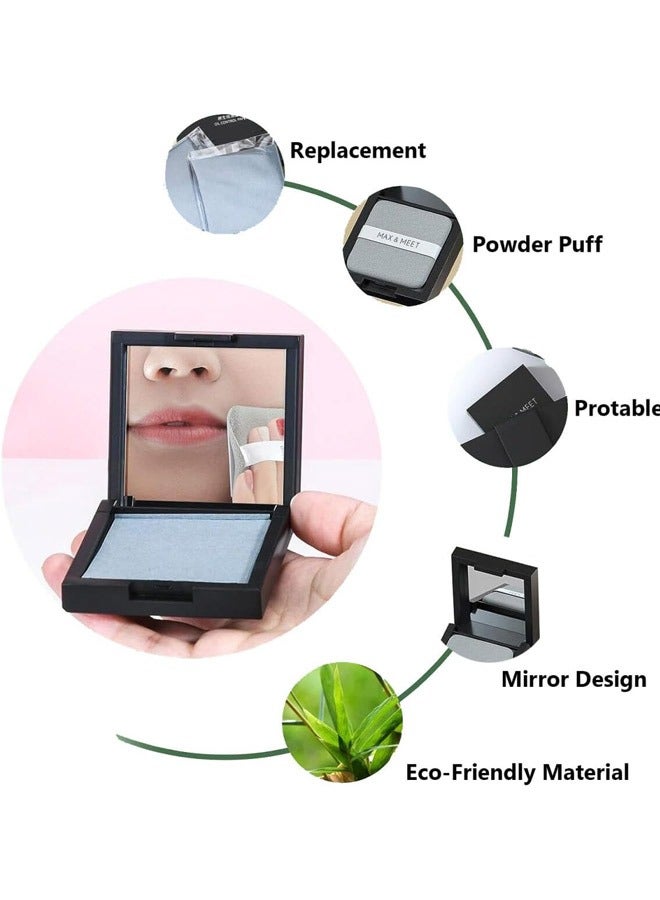 سيوسي 300 قطعة من ورق نشاف زيت الوجه، وأوراق نشاف زيت الكتان مع علبة مرآة وإسفنجة مسحوق للبشرة الدهنية، وأوراق الوجه للتحكم في الزيت، وأوراق ماصة للزيوت للعناية بالبشرة ومستلزمات السفر - Image 4