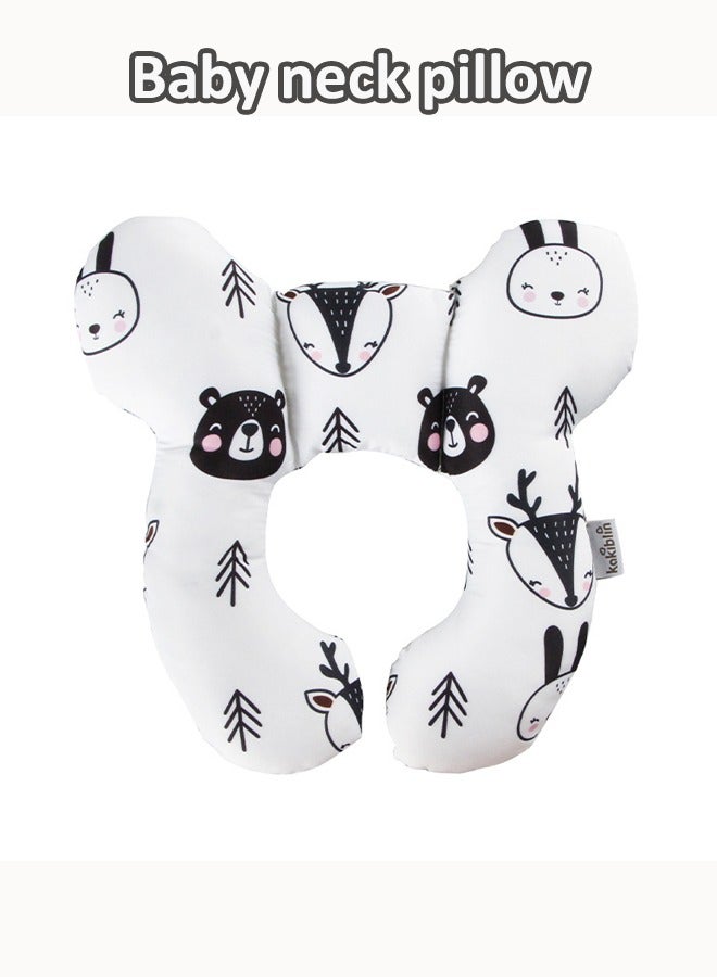 آيسيورا وسادة سفر للأطفال وسادة رقبة لعربة الأطفال وسادة على شكل حرف U لعربة الأطفال وسادة دعم رقبة لحديثي الولادة حماية علمية للرقبة مناسبة لمقاعد السيارات/عربات الأطفال/أسرّة الطائرات، إلخ - Image 1