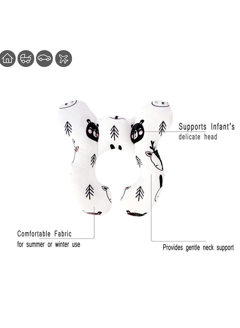 آيسيورا وسادة سفر للأطفال وسادة رقبة لعربة الأطفال وسادة على شكل حرف U لعربة الأطفال وسادة دعم رقبة لحديثي الولادة حماية علمية للرقبة مناسبة لمقاعد السيارات/عربات الأطفال/أسرّة الطائرات، إلخ - Image 4