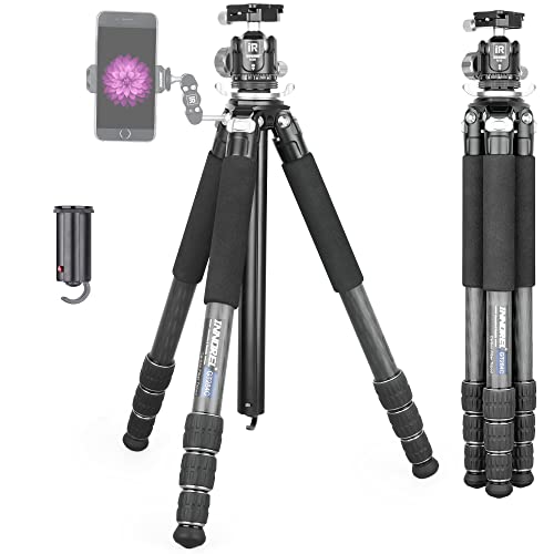 INNOREL GT284C and N36 Carbon Fiber Tripod Professional Compact Tripod with Low Gravity Center Ball Head Special-Shaped Center Column 29mm Tube Max Load 20kg for DSLR Camera Heavy Duty Stand - Image 1