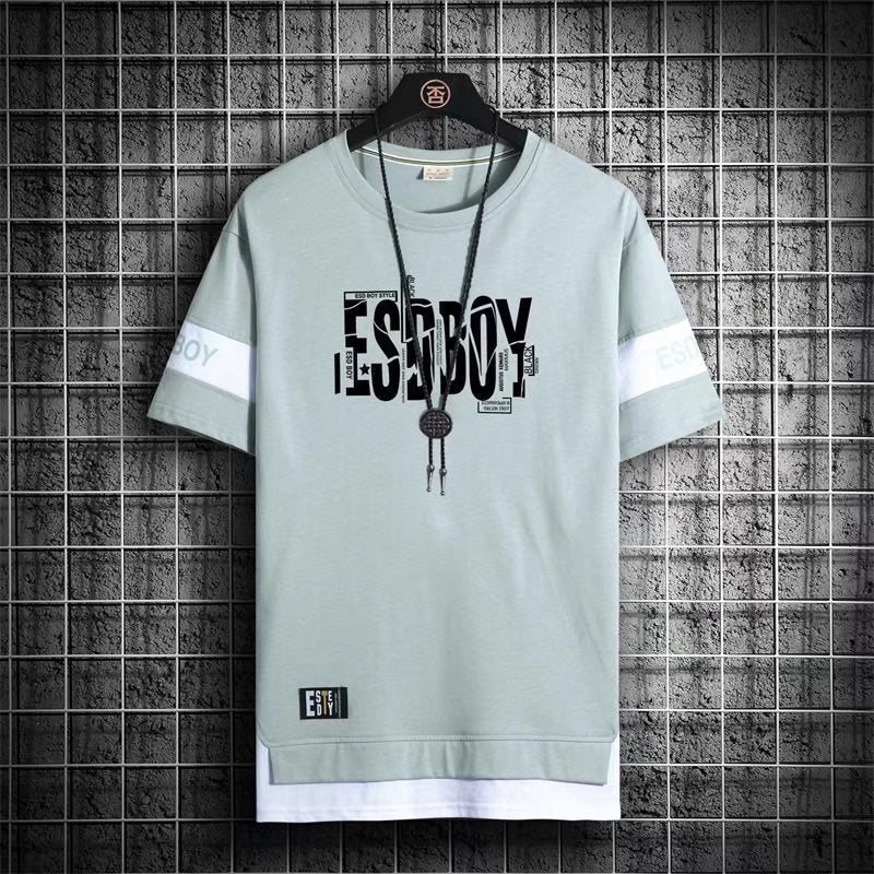 Men'S Short-Sleeve 2023 New Summer Ice Silk Half-Sleeve Men'S T-Shirt Trendy Versatile Student Top - Image 1