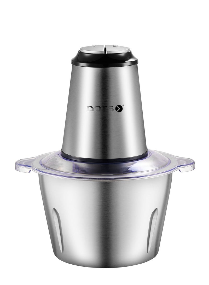 دوتس مفرمة لحوم كهربائية من دوتس، محضرة طعام 2.2 لتر من الفولاذ المقاوم للصدأ، مفرمة طعام للحوم والخضروات والفواكه والمكسرات مع 4 شفرات كبيرة حادة، بقوة 500 واط - Image 2