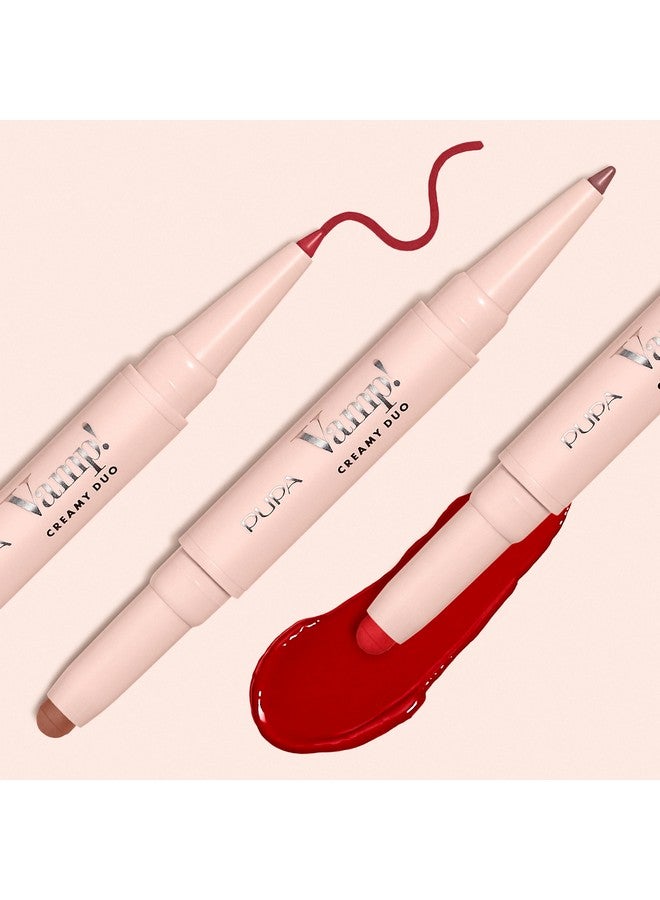 PUPA Milano Vamp! Creamy Duo, 008 Vintage Rose, 1 Pc - 2 In 1 Lipstick And Lip Pencil - Long Lasting - Lightweight - No-Transfer - Smooth Texture - Highly Pigmented - Image 4