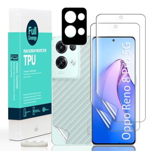 Ibywind 2 Pcs Screen Protector For Oppo Reno 8 Pro 5G 67Flexible TPU FilmWith 1Pc Camera Lens Protector1Pc Back FilmBubble FreeEasy to install - Image 1