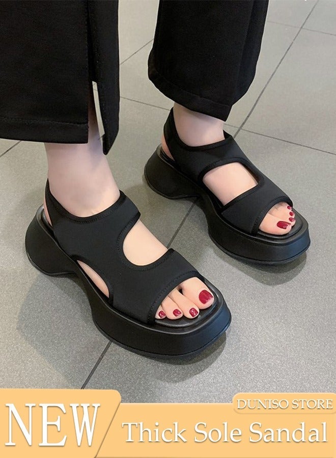 DUNISO Women's Summer Walking Sandals Air Cushion Support Platform Ankle Strap Shoes Comfortable Casual Wedge Sandals Beach Sandals - Image 1