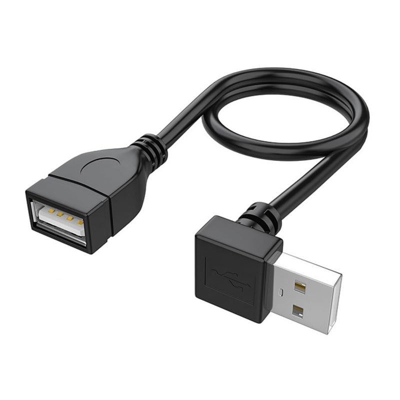 90 Degree USB 2.0 Extension Cable Male to Female Short Cable for Laptop Keyboard Printer and More 10CM - Image 1