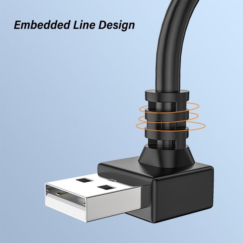 90 Degree USB 2.0 Extension Cable Male to Female Short Cable for Laptop Keyboard Printer and More 10CM - Image 4