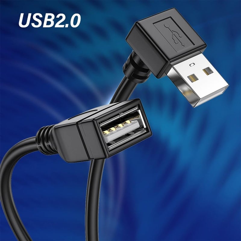 90 Degree USB 2.0 Extension Cable Male to Female Short Cable for Laptop Keyboard Printer and More 10CM - Image 5