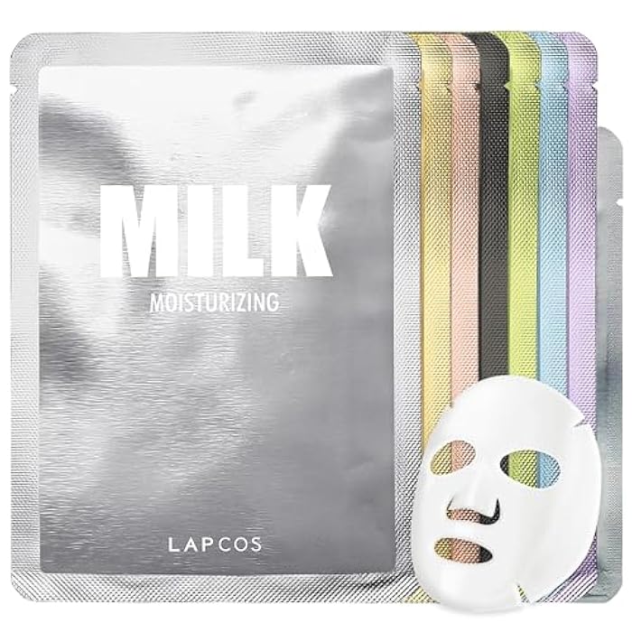 LAPCOS Daily Sheet Mask Variety Pack 7+1 (Version 1) Daily Face Masks - Hydrate, Clarify, Nourish, Exfoliate & Renew Skin, Korean Beauty Favorite (8 pack) - Image 1