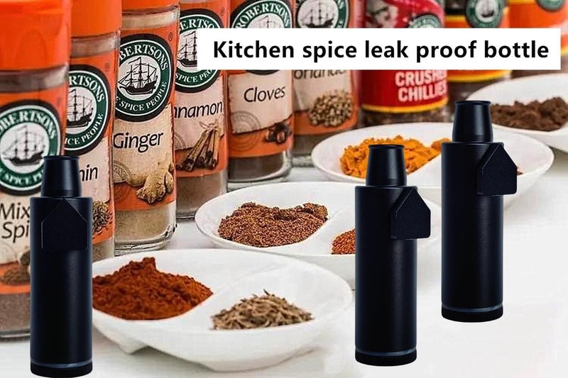 OakMsOik OMO High-capacity Metal Ieak-proof Bottle (3nd Generation Upgrade Version) (Black）Pepper Shaker (3 pack) - Image 5