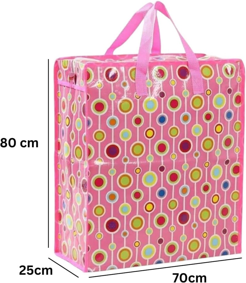 Large Storage Bag for Comforters, Blankets, Clothes – 70x80x25 cm – Zippered Organizer for Wardrobe, Closet, or Underbed Use – Multicolor – Foldable & Durable Fabric - Image 2