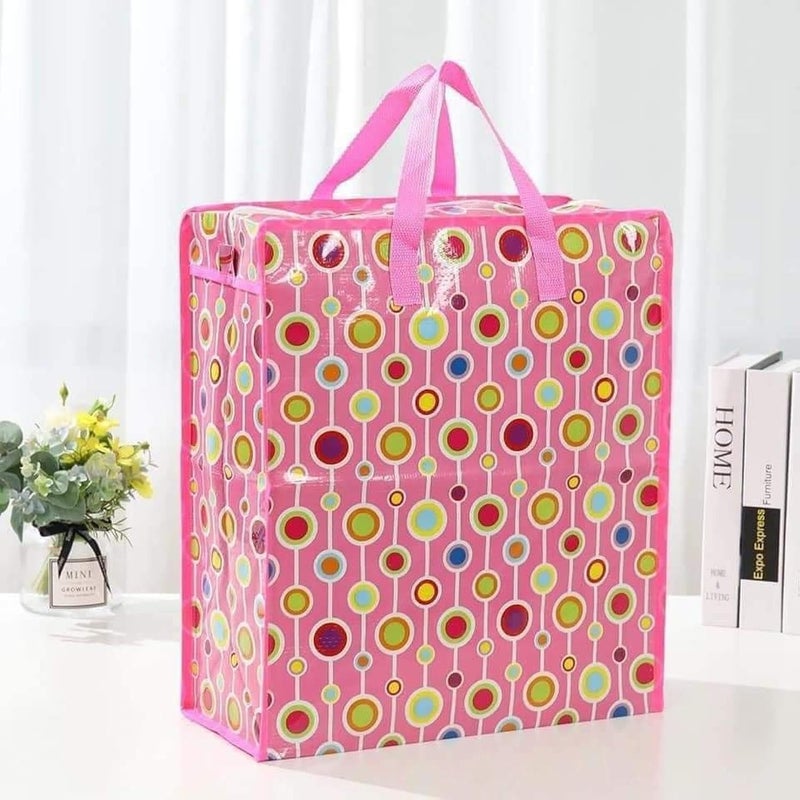 Large Storage Bag for Comforters, Blankets, Clothes – 70x80x25 cm – Zippered Organizer for Wardrobe, Closet, or Underbed Use – Multicolor – Foldable & Durable Fabric - Image 1