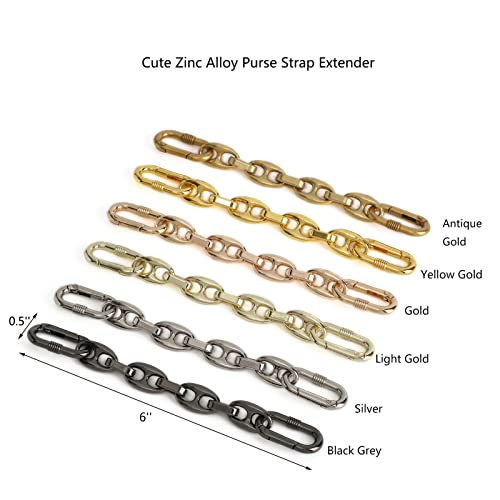 Yichain Metal Purse Chain Strap Extender for Accessory Charms,Lengthen Crossbody Shoulder Handbags Strap(No.1 Black Grey) - Image 2