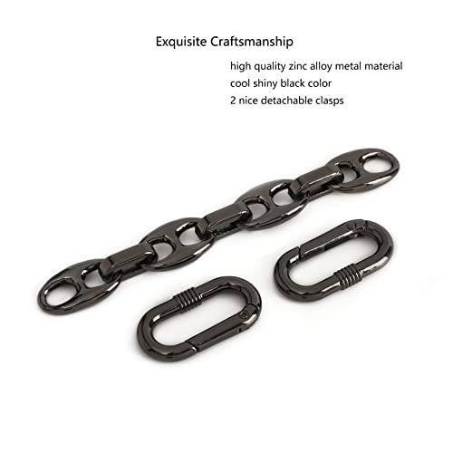 Yichain Metal Purse Chain Strap Extender for Accessory Charms,Lengthen Crossbody Shoulder Handbags Strap(No.1 Black Grey) - Image 3