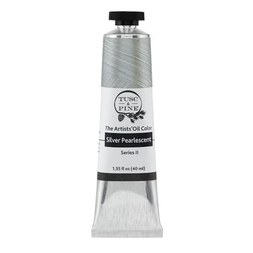 Tusc & Pine Artist Oil Paint - Silver Pearlescent, 40 ml, Non-Yellowing, Rich & Creamy Consistency, Maximum Pigment Load, Small Batch Milled Oil Paints Made in the USA for Professional Artists - Image 1