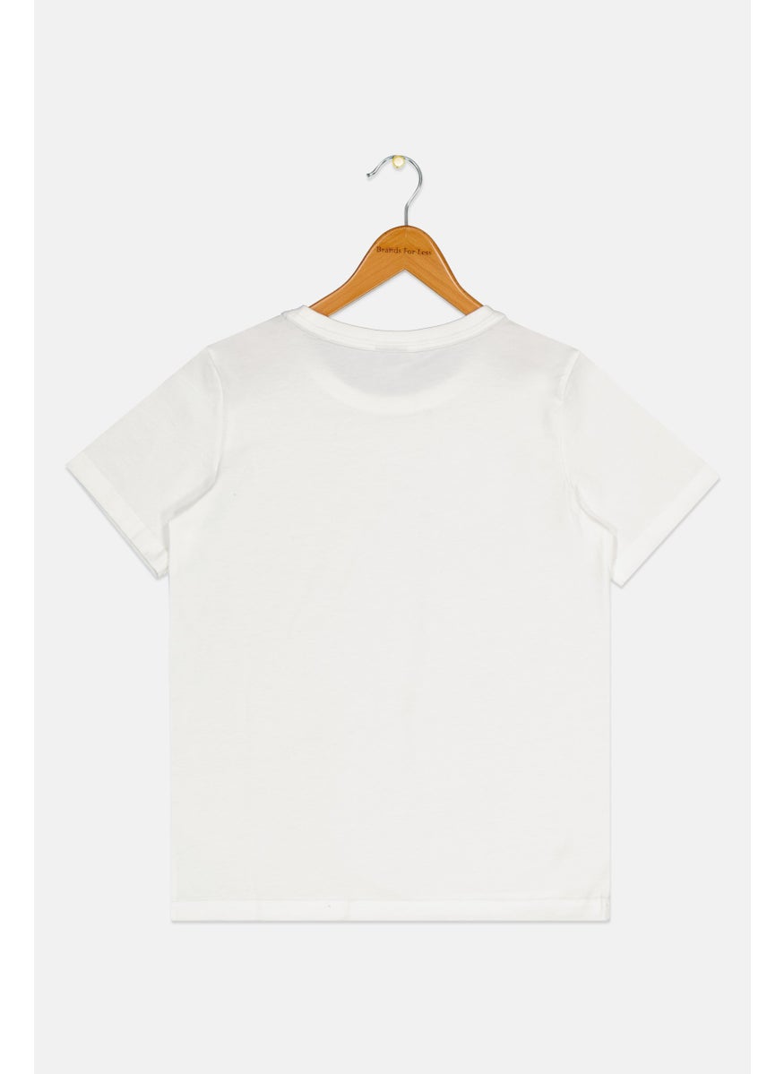 PUMA Kids Boy Embroidered Logo Short Sleeve Outdoor T-Shirt, White  - Image 2
