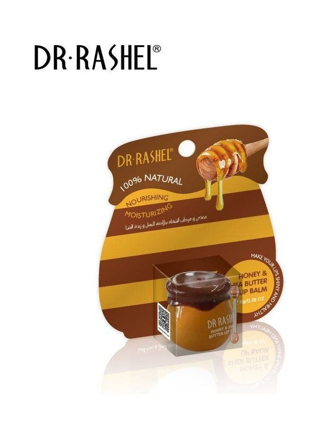 DR. RASHEL Honey and Shea Butter Nourishing Lip Balm Repairing and Soothe Lips Yellow 8grams - Image 1