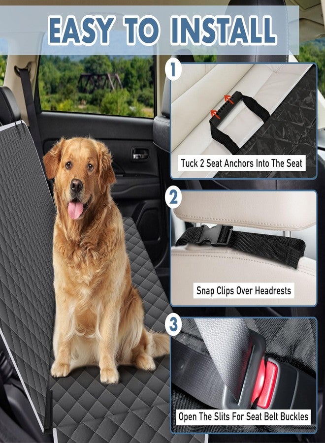 NECKORY Backseat Cover for Dogs, Waterproof and Non-Slip Pet Bench Seat Covers, Car Seat Protector for Back Seat, Universal Size Rear Car Seat Cover Fits Cars, Trucks and SUVs, L-Charcoal Grey&Grey - Image 3