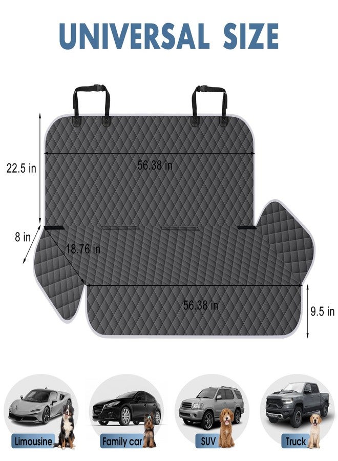 NECKORY Backseat Cover for Dogs, Waterproof and Non-Slip Pet Bench Seat Covers, Car Seat Protector for Back Seat, Universal Size Rear Car Seat Cover Fits Cars, Trucks and SUVs, L-Charcoal Grey&Grey - Image 2